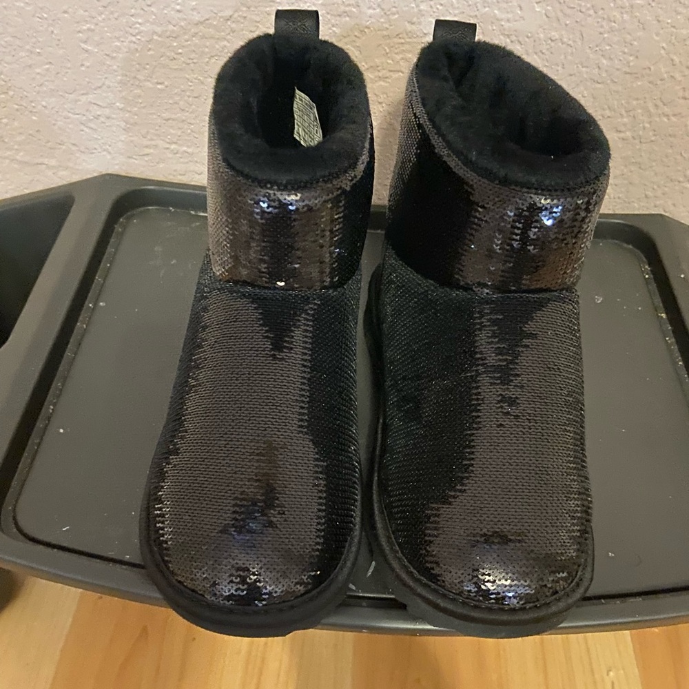 UGG Kids Black Sequin Boots